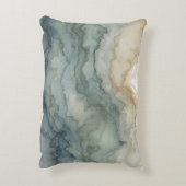 セージグリーンダスティブルーベージュ抽象芸術波 アクセントクッション (裏面(縦))
