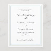 セージグリーンダスティブルーホワイト結婚式招待状 (正面)