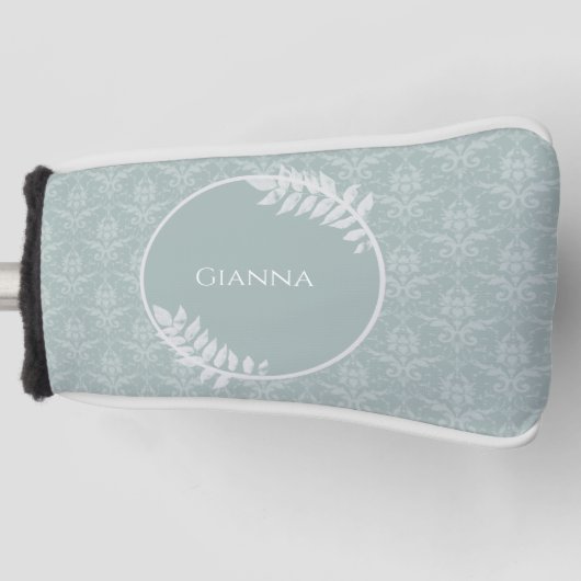 セージグリーンダマエレガントスク ゴルフヘッドカバー (正面)