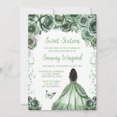 セージグリーンダークスキンプリンセスSweet sixteen 招待状 (正面)