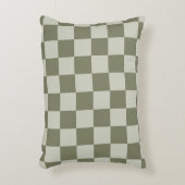 セージグリーンチェッカーボード アクセントクッション (正面(垂直))