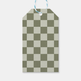 セージグリーンチェッカーボード ギフトタグ