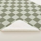 セージグリーンチェッカーボード シェルパブランケット (3/4)