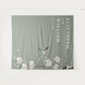 セージグリーンチノワジアー結婚式写真用背景 タペストリー (正面(横))