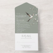 セージグリーンチノワセリーフローラ庭園の結婚式 オールインワン招待状 (内側)