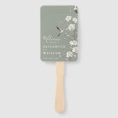 セージグリーンチノワセリーフローラ結婚式 プログラム ハンドファン (正面)