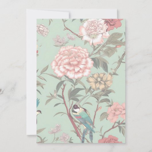 セージグリーンチノワセリーボタニカルブライダルシャワー 招待状 (裏面)