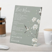 セージグリーンチャイノエリーフローラバー結婚メニュー 台座サイン (インサイチュ)