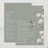 セージグリーンチャイノエリーフローラ結婚すべて 招待状 (正面/裏面)