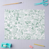 セージグリーンチャイノエリー磁器のフローラデコパージュ 薄葉紙 (クラフト)