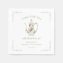 セージグリーンティーブライダルシャワーブライダルティーパーティー スタンダードカクテルナプキン