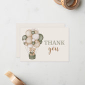 セージグリーンテディベア感謝していユーザ ノートカード (正面/裏面インサイチュ)