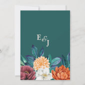 セージグリーンテラコッタフローラ秋の結婚式 招待状 (裏面)