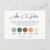セージグリーンテラコッタ結婚のカラーパレットの服装 エンクロージャーカード (正面)