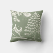 セージグリーンディアインザスノー装飾用クッション クッション (裏面)