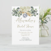 セージグリーンディスコボールフローラブライダルシャワー 招待状 (スタンド正面)