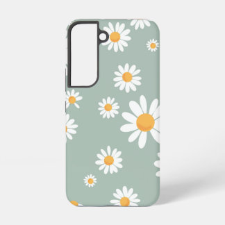 セージグリーンデイジーパターン SAMSUNG GALAXY S22ケース