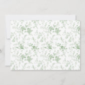 セージグリーントイルフローラ結婚のリハーサルディナー 招待状 (裏面)