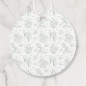 セージグリーントイレフラワーベア Vintage ブライダルシャワー フェイバータグ (裏面)