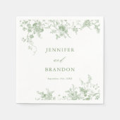 セージグリーントワクラシックイル結婚ズナプキンス スタンダードカクテルナプキン (正面)