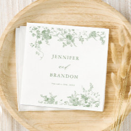 セージグリーントワクラシックイル結婚ズナプキンス スタンダードカクテルナプキン