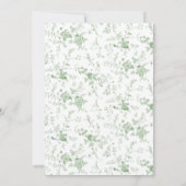 セージグリーントワールフローラブライダルブランチ 招待状 (裏面)