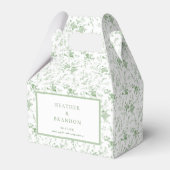 セージグリーントワールヴィンテージ結婚フローラ フェイバーボックス (正面サイド)