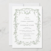 セージグリーントワール結婚式招待状チノワセリー 招待状 (正面)