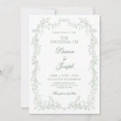 セージグリーントワール結婚式招待状 招待状 (正面)