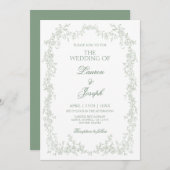 セージグリーントワール結婚式招待状 招待状 (正面/裏面)