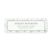 セージグリーントワ結婚ルフローラ差出人住所 ラベル (正面)