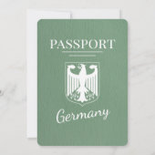 セージグリーンドイツパスポート結婚式招待状 招待状 (裏面)