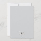 セージグリーンドラゴンフライ結婚のリハーサルディナー 招待状 (裏面)