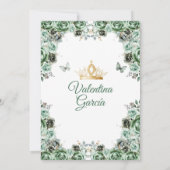 セージグリーンドレスキンセアニラ15アノスフラワーズ金ゴールド 招待状 (裏面)