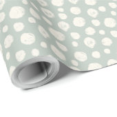 セージグリーンニュートラルエレガント抽象芸術ミニマリスト ラッピングペーパー (ロールコーナー)