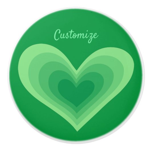 セージグリーンハートサンダーコーブ  セラミックノブ (正面)