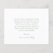 セージグリーンバジェットベビーシャワーサンキューカード (裏面)