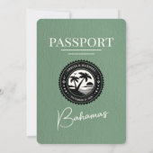 セージグリーンバハマパスポート結婚式招待状 招待状 (裏面)