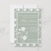 セージグリーンバラブライダルシャワー招待 招待状 (正面)