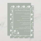 セージグリーンバラリハーサルディナー招待状 招待状 (正面/裏面)
