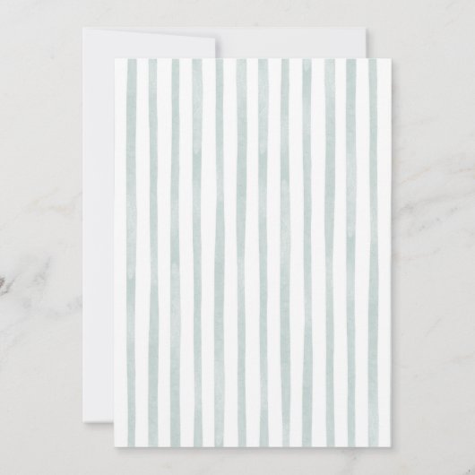 セージグリーンパリジャンカフェバウンジュールベビーベイビーシャワー 招待状 (裏面)