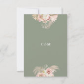 セージグリーンパンパスグラスアーチフローラモノグラム 出欠カード (裏面)