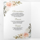 セージグリーンパンプキンアンドダスティピーチ結婚フローラ 三つ折り招待状 (内部最初)