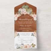 セージグリーンパンプキンピーチフローラテラコッタ結婚ズ オールインワン招待状 (内側)
