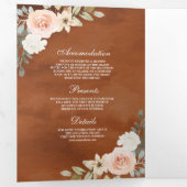 セージグリーンパンプキンピーチフローラテラコッタ結婚ズ 三つ折り招待状 (内部最初)