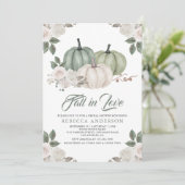 セージグリーンパンプキンフローラ秋ブライダルシャワー 招待状 (スタンド正面)
