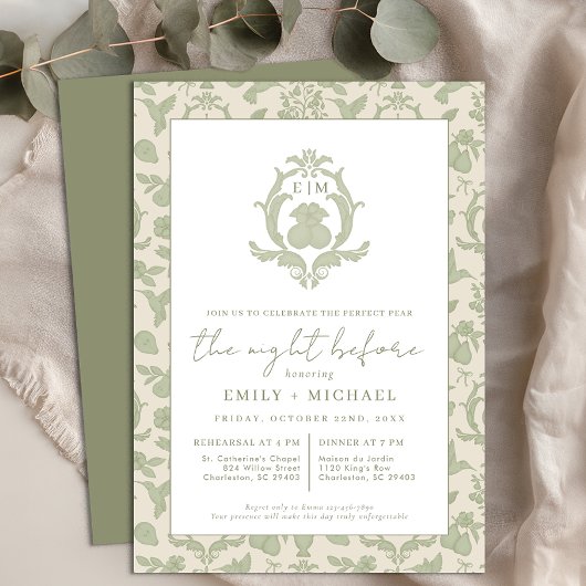 セージグリーンパーフェクトナシナイトウィディナー招待状 招待状