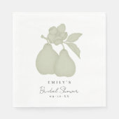 セージグリーンパーフェクト梨ブライダルシャワーナプキン スタンダードランチョンナプキン (正面)