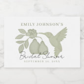 セージグリーンパーフェクト梨ブライダルシャワー スパークリングワインラベル (シングルラベル)