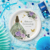 セージグリーンパープルキンセニェラ紙プレート ペーパープレート (パーティー)